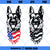 German Shepherd Dog Head Whit Scarf US Flag SVG, German Shepherd SVG