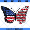 Floral Butterfly SVG, Butterfly 4th of July SVG, Butterfly America Flag SVG