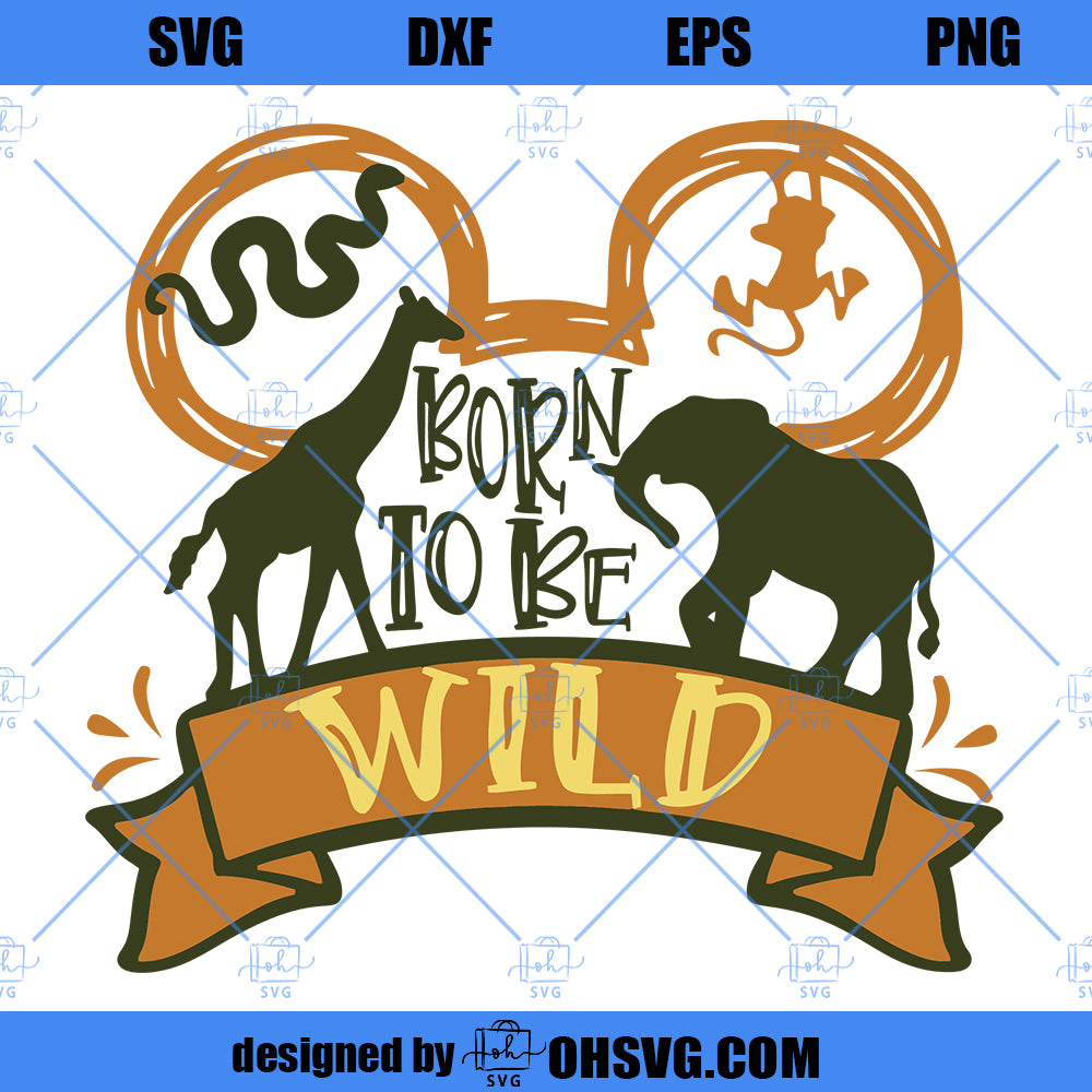 Born to be Wild svg Png Studio3 Easy Cut layers Mickey Mouse Safari Animal Kingdom Svg Png mickey castle svg commercial use