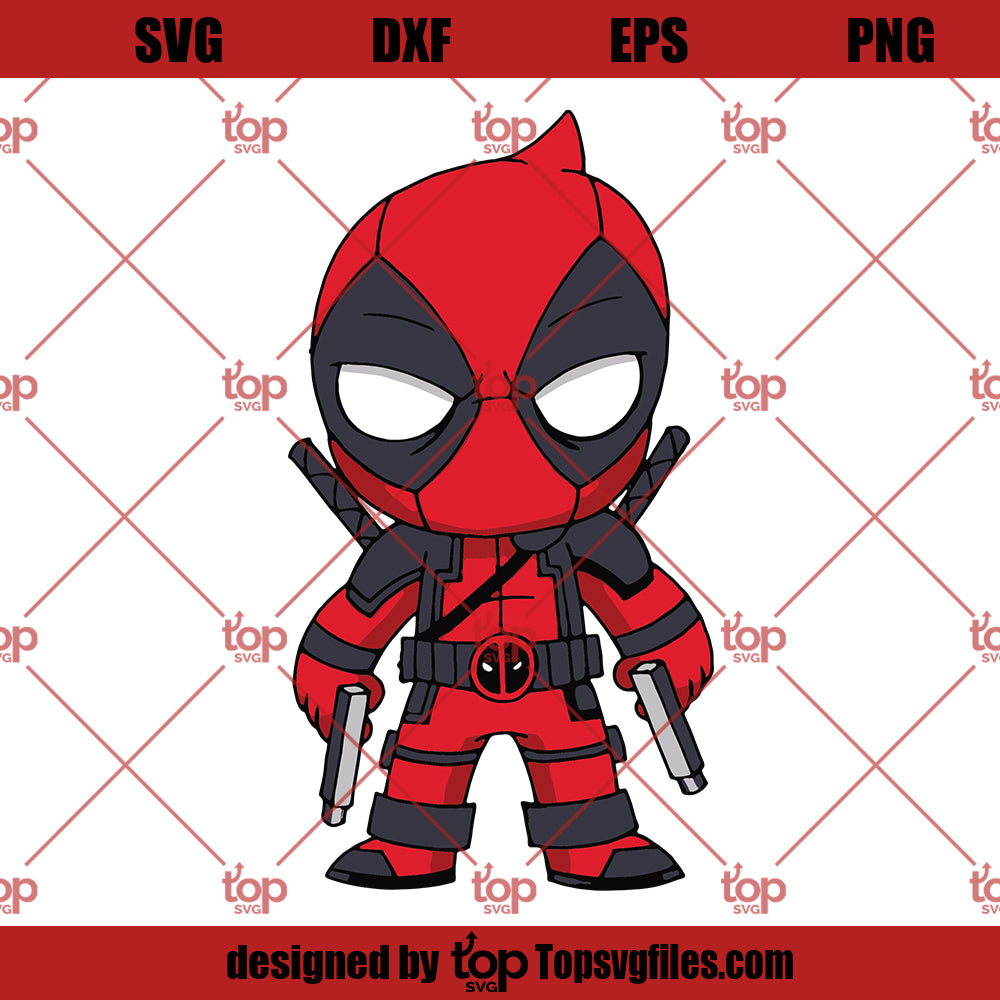 Deadpool SVG, Chibi Deadpool SVG, Grumpy Deadpool SVG