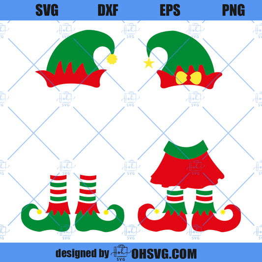 Elf SVG, Christmas Elfs SVG, Kids Christmas SVG, Elf Boy SVG, Elf Girl SVG, Elf Monogram SVG