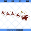 Santa Sleigh SVG, Reindeer SVG, Santa&#39;s Sleigh Reindeer SVG, Flying Santa SVG