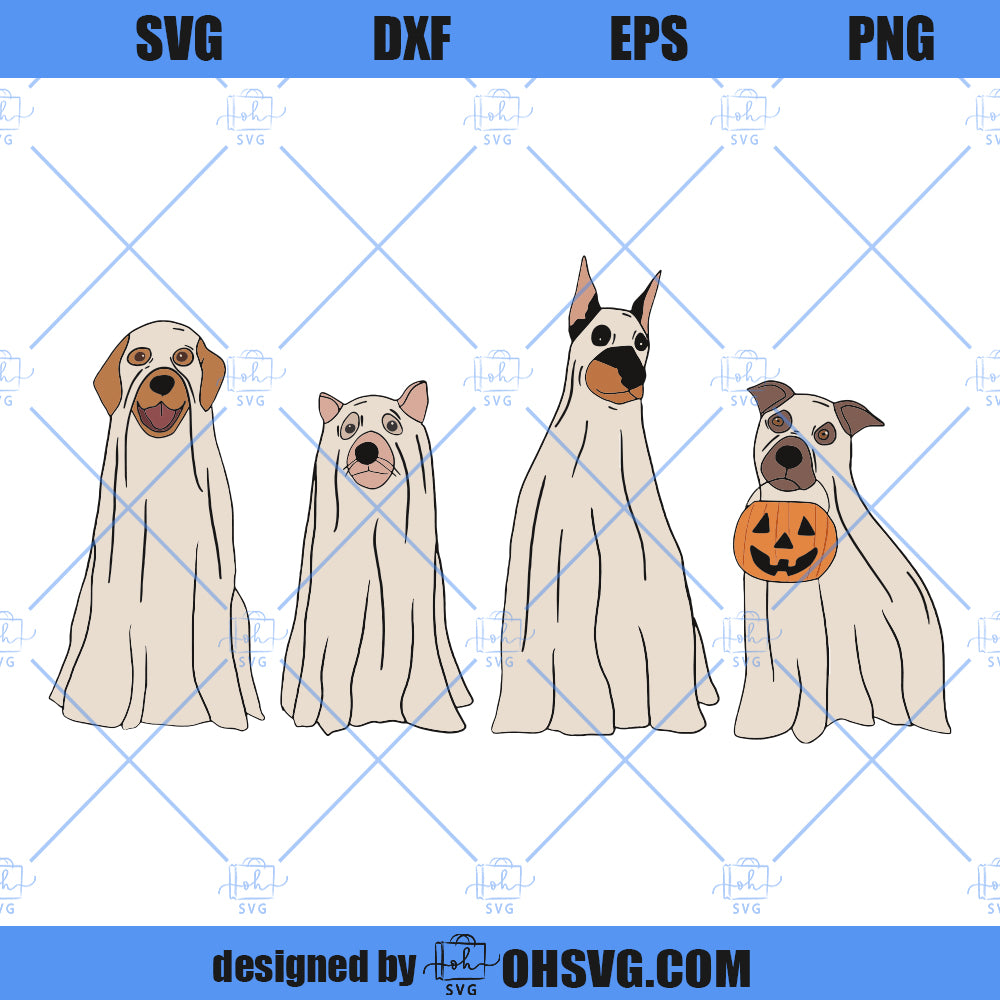 Halloween Dog Ghost SVG, Cute Dog Halloween SVG, Funny Ghost Dog SVG