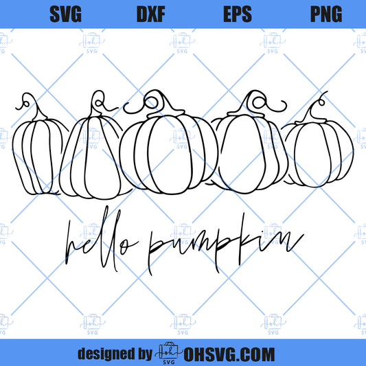 Hello Pumpkin SVG, Fall Pumpkin SVG, Thanksgiving SVG, Autumn SVG