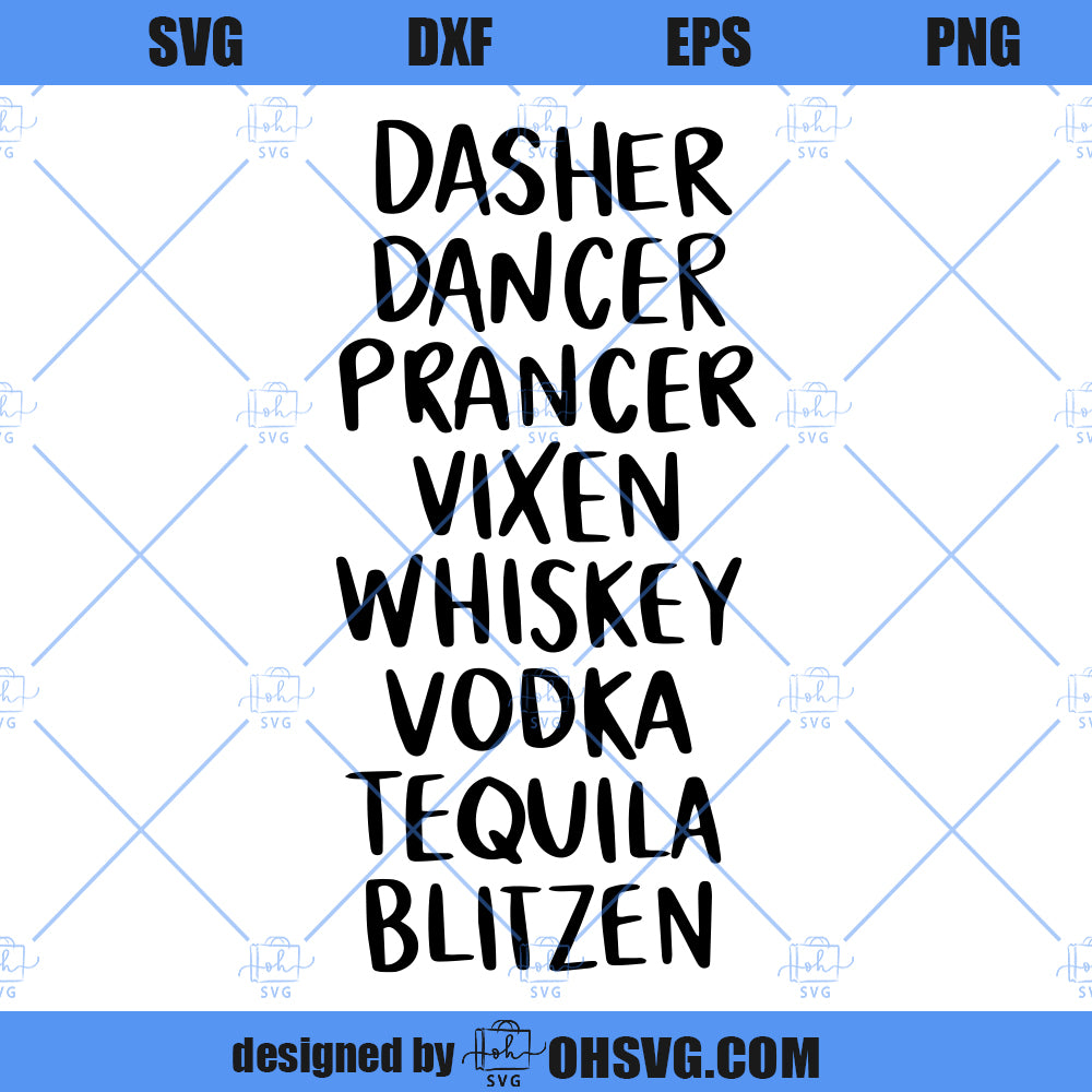 Funny Christmas SVG, Tequila Whiskey Vodka SVG, Drinking SVG, Hilarious Christmas SVG