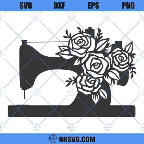 Floral Sewing Machine SVG, Sewing Machine SVG, Sewing Machine With Flo ...