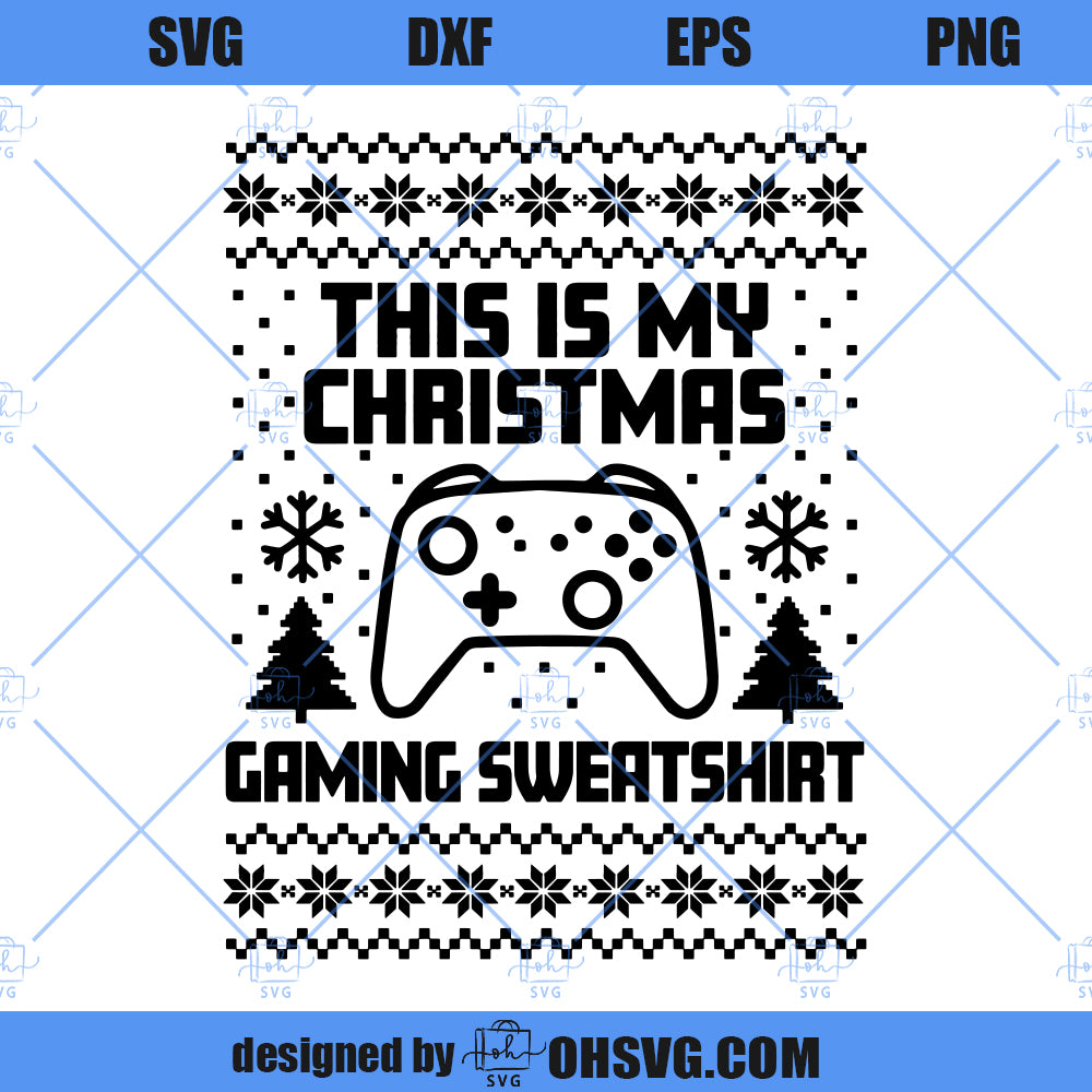 Christmas Gaming SVG, Funny Holiday SVG, Gamer Present SVG, Christmas Sweater SVG
