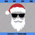 Santa SVG, Christmas Santa Face SVG, Santa With Sunglasses SVG, Hipster Santa SVG