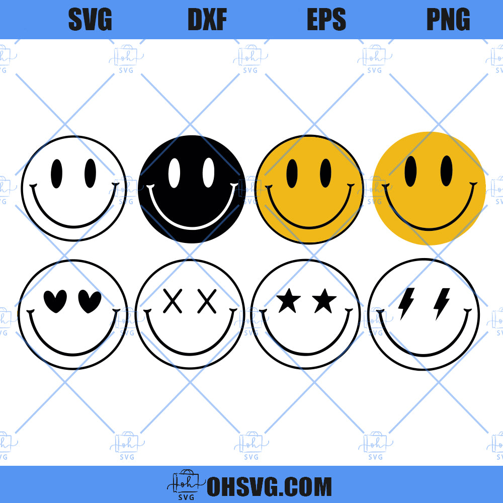 Smiley Face SVG, Smiley Happy Face SVG, Yellow Smiley SVG, Emoji SVG