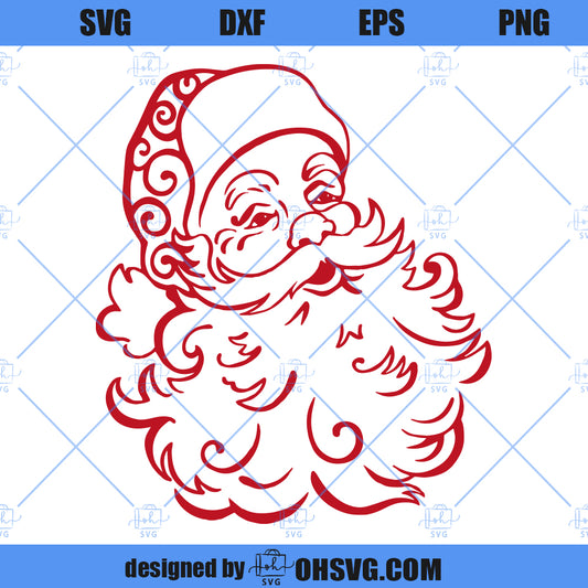 Santa SVG, Santa Claus SVG, Father Christmas SVG, Santa Claus Face SVG