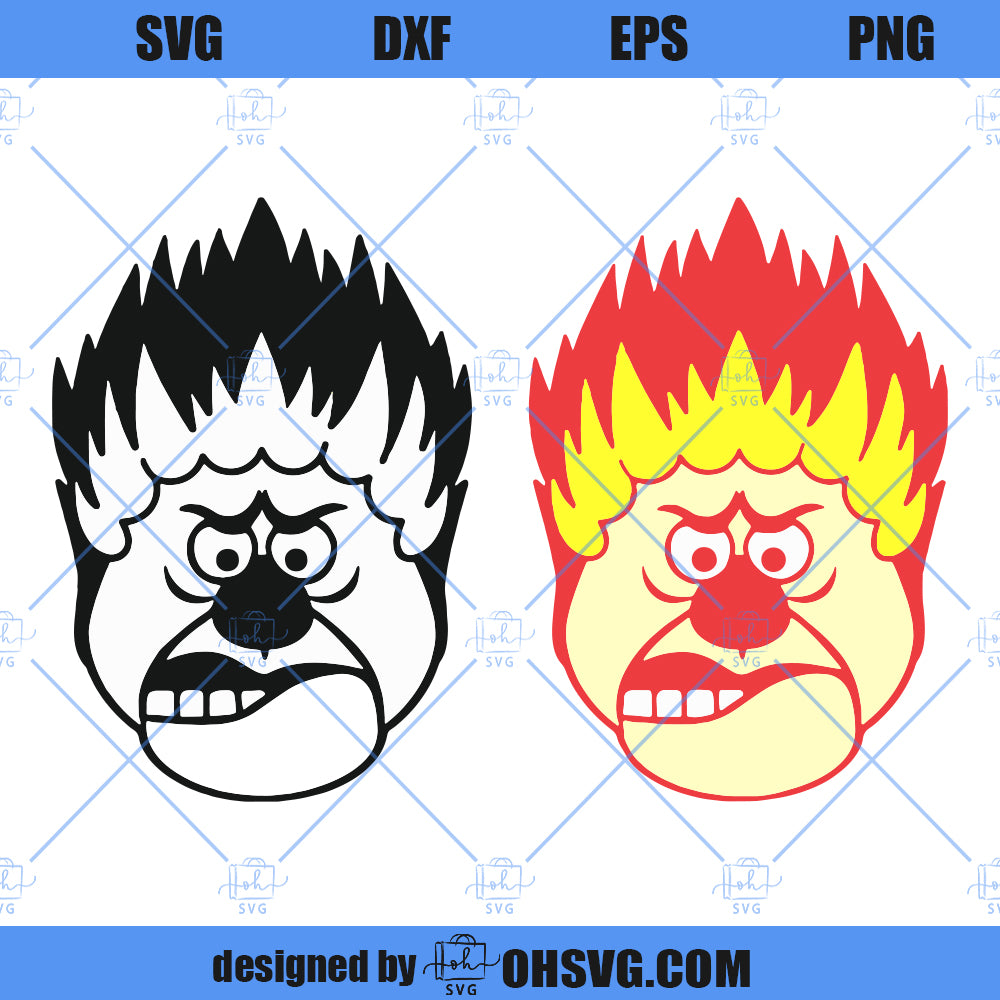 Heat Miser SVG, Heat Miser Face SVG, Miser Brothers Christmas SVG