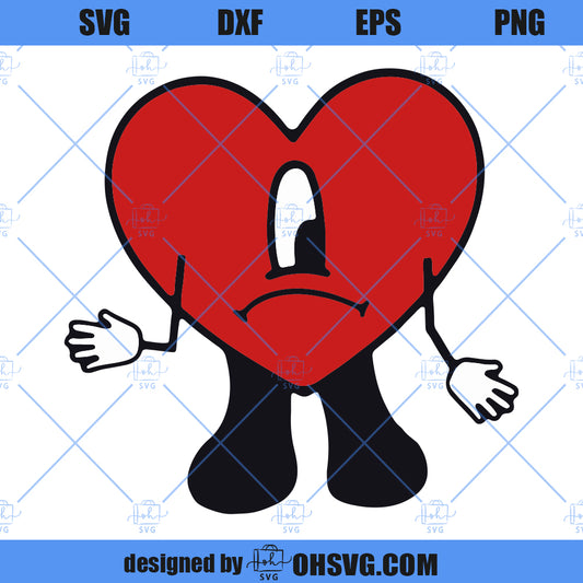 Bad Bunny SVG, Baby benito SVG, Un Verano Sin Ti SVG, El Conejo Malo Heart SVG