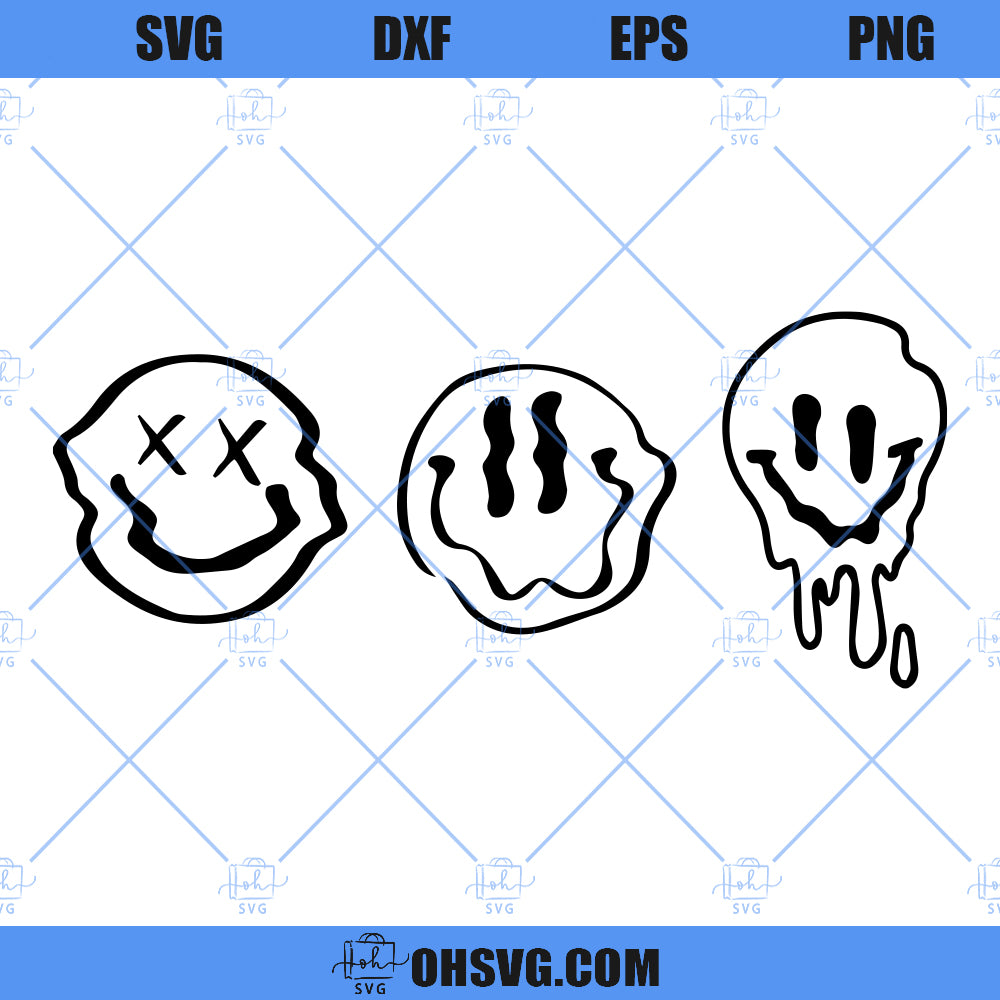 Smiley Face SVG, Smiley SVG, Smiley Face Icon SVG PNG DXF Cut Files For Cricut