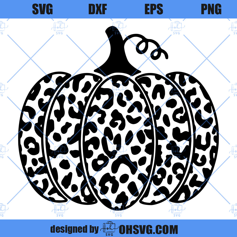 Halloween Leopard Print Pumpkin SVG, Thanksgiving Pumpkin SVG, Pumpkin Cheetah SVG