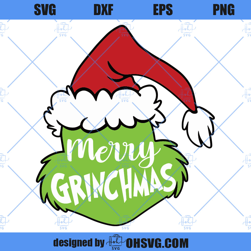 Merry Grinchmas SVG, Christmas SVG, Grinch SVG PNG DXF Cut Files For Cricut