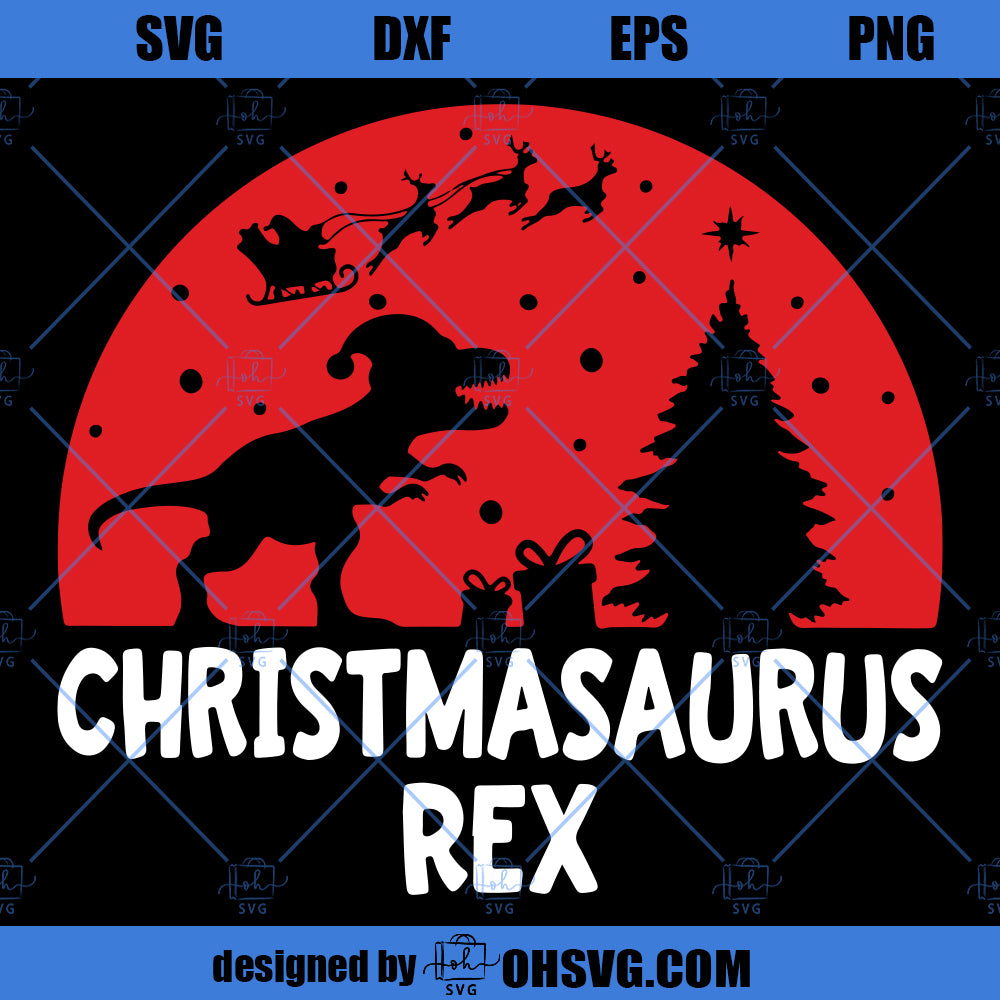 Christmasaurus SVG, Christmasaurus Rex SVG, Funny Christmas T-Rex SVG