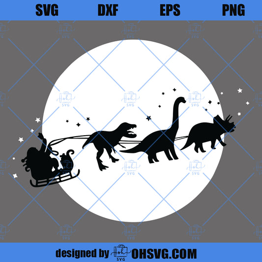 Christmas Dinosaur SVG, Dinosaur Sleigh Ride SVG, Santa T-Rexmas SVG, Dino Boys Christmas SVG