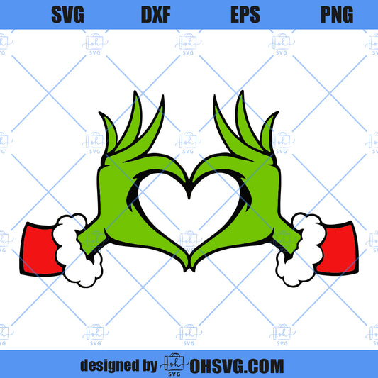 Grinch Heart Hands SVG, Christmas SVG, Grinchmas SVG