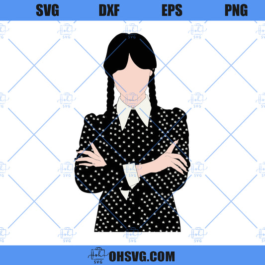 Wednesday Addams SVG, The Addams Family SVG, Wednesday Portrait SVG