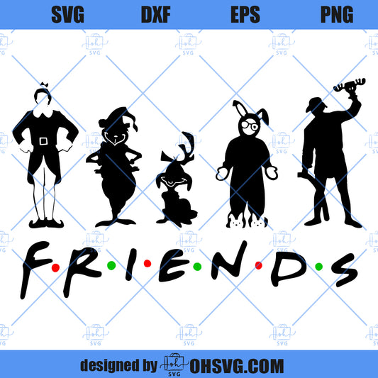 Christmas Movie Character SVG, Christmas Friends SVG PNG DXF Cut Files For Cricut