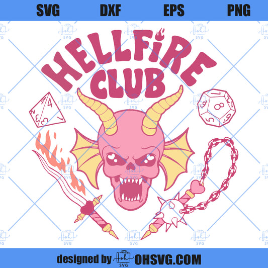 Cute Hellfire Club SVG, Pink Hellfire Club SVG, Hellfire Stanger Things SVG