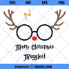 Merry Christmas Muggles SVG, Harry Reindeer SVG, Cute Christmas Wizard SVG, Muggle Christmas SVG