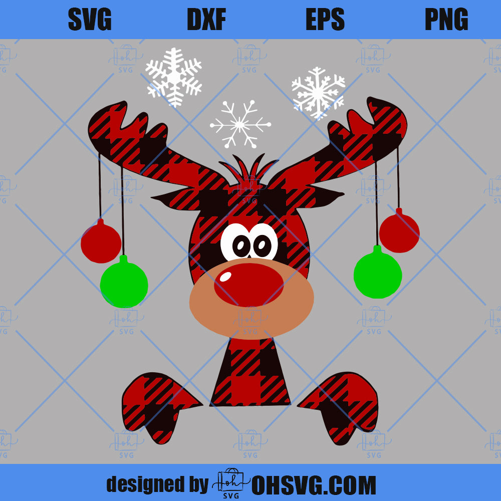 Christmas SVG, Buffalo Plaid Moose SVG, Moose SVG, Buffalo Plaid Reindeer Christmas SVG