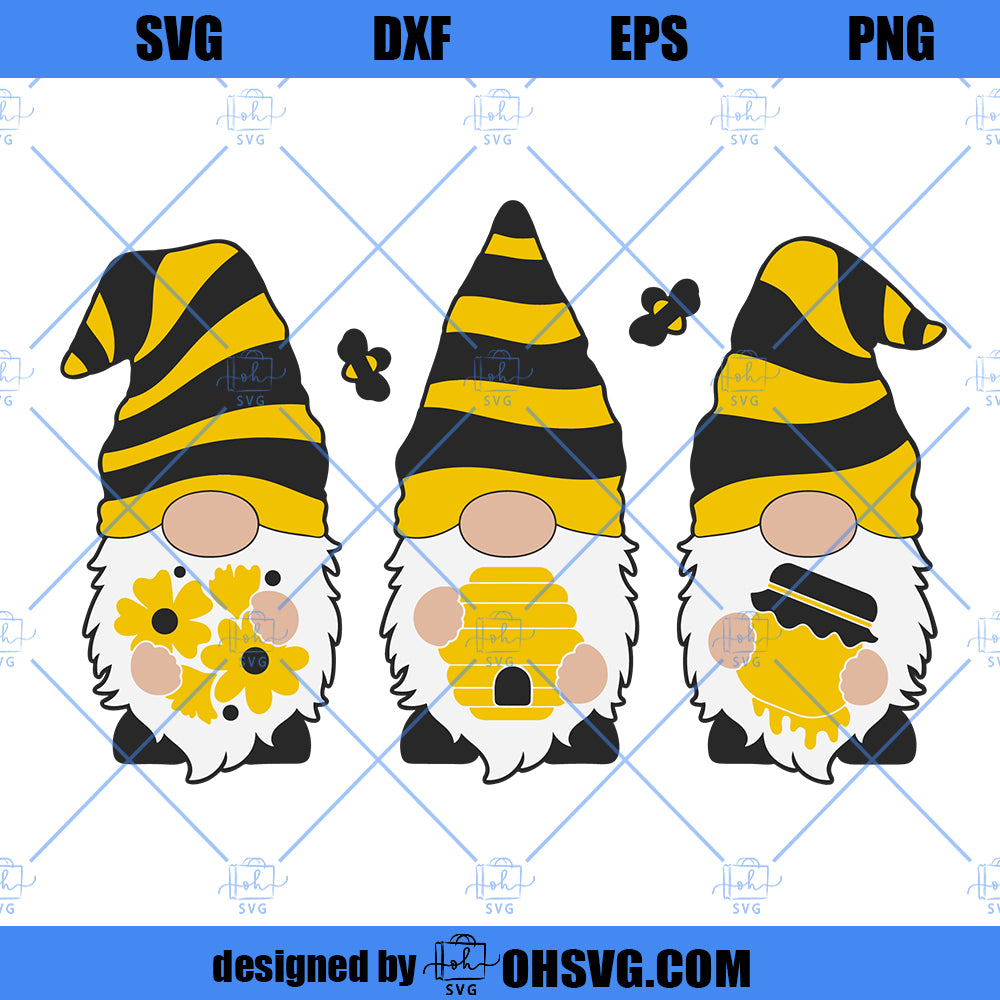 Gnomies SVG, Bee Gnomies SVG, Bumble Bee SVG Honey SVG, Gnome Bee Keeper SVG