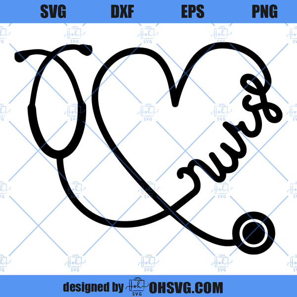 Nurse Stethoscope SVG, Heart Stethoscope SVG, Nurse Life SVG, Nursing ...