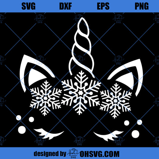 Christmas Unicorn SVG, Snowflake Unicorn SVG, Winter Unicorn SVG