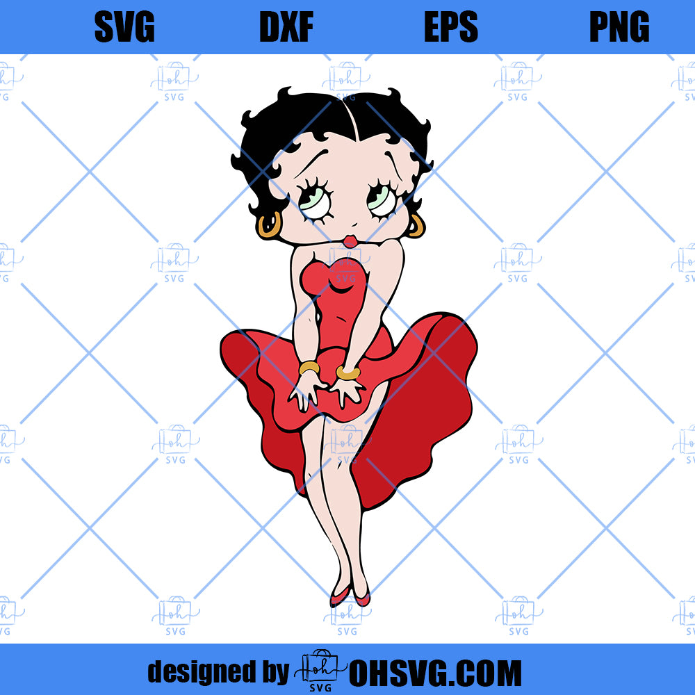 Betty Boop x Marilyn Monroe SVG, Betty Boop SVG PNG DXF Cut Files For Cricut