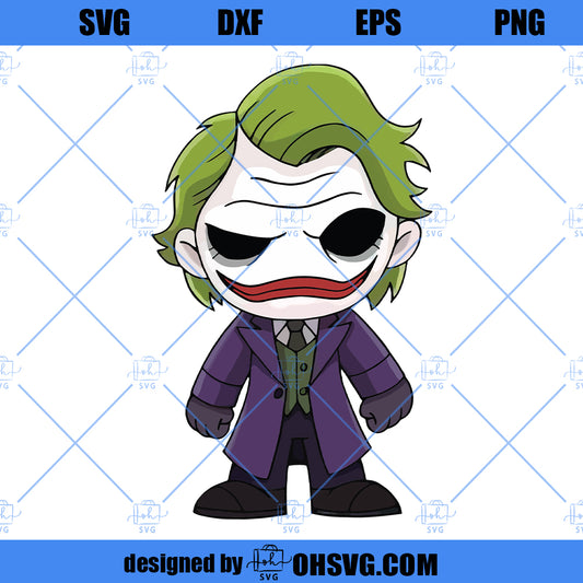 Jocker SVG, Chibi Jocker SVG, Chibi Jocker SVG PNG DXF Cut Files For Cricut