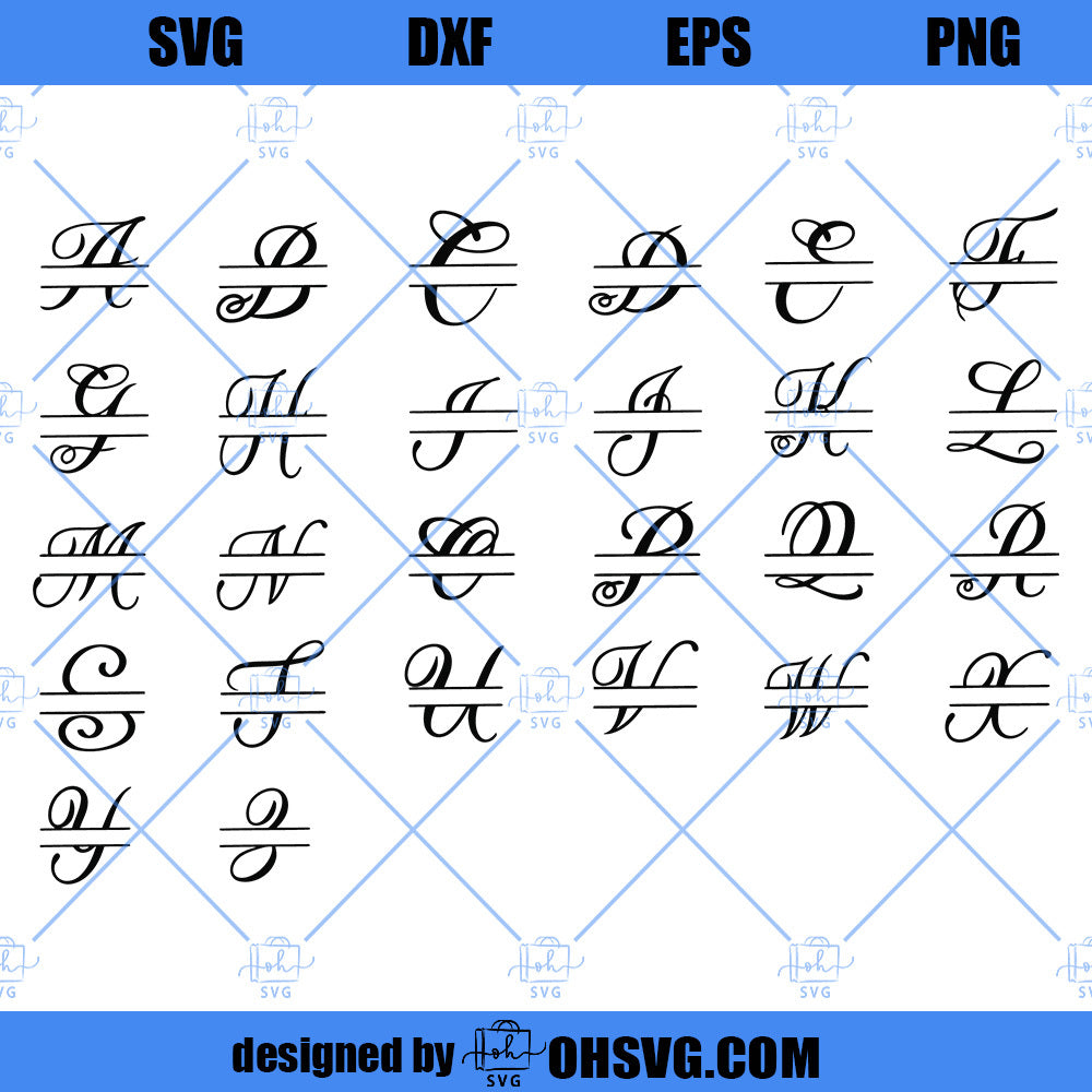 4 Letter Circle Monogram Cutting File SVG DXF EPS