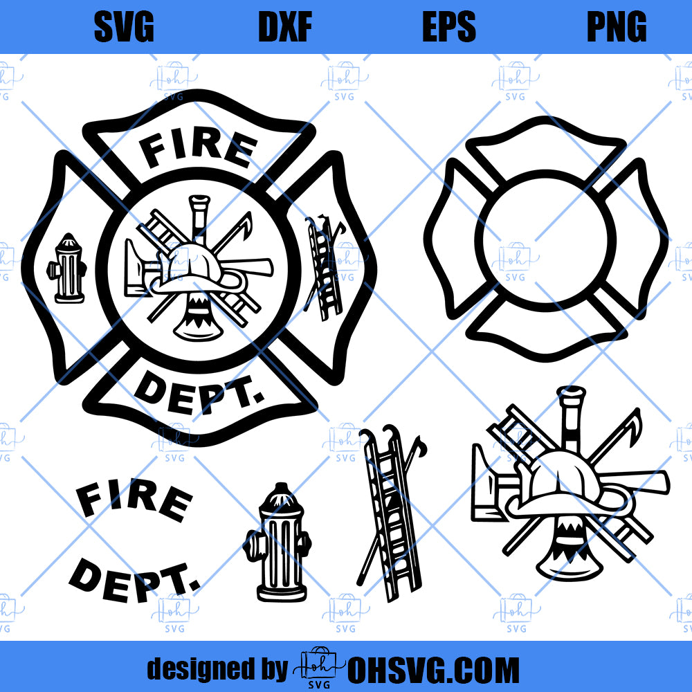 Fire Dept SVG, Firefighter SVG, Maltese Cross SVG, Fireman SVG