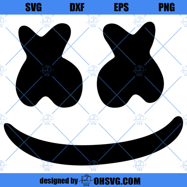 Dj Marshmello SVG, Face Dj Marshmello SVG PNG DXF Cut Files For Cricut ...