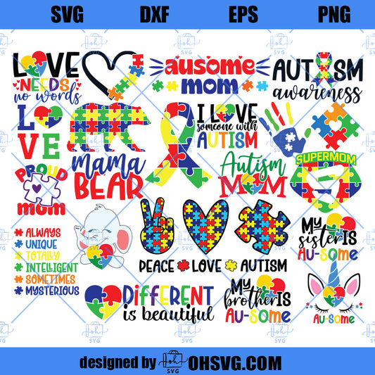 Autism SVG Bundle, Autism SVG, Autism Awareness SVG, Autism Love SVG