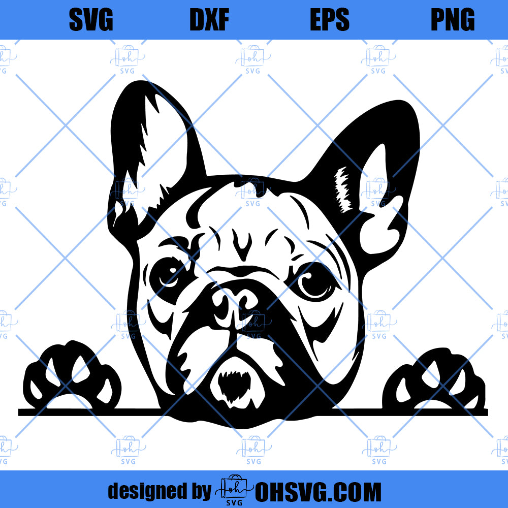 French Bulldog SVG, Peeking French Bulldog SVG Cricut Silhouette