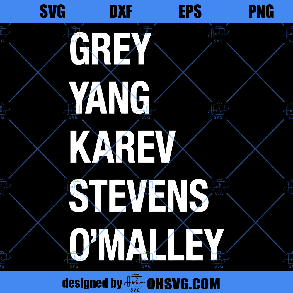 Grey Yang Karev Stevens O'Malley SVG, Thursdays We Watch Grey's SVG