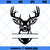 Buck Head Deer Hunting Monogram Split SVG File Cutting Template Silhouette Clip Art
