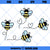 Bee SVG, Bumble Bee SVG, Cute Honey Bee SVG PNG DXF Cut Files For Cricut