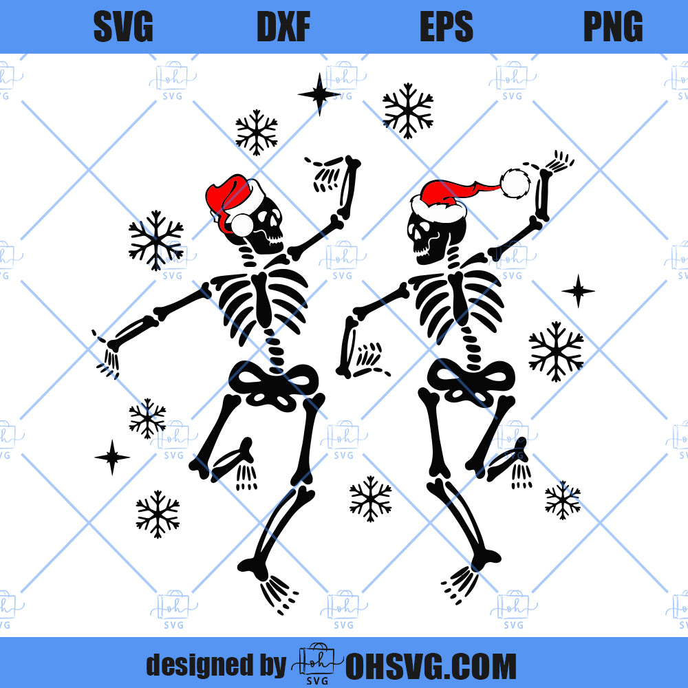 Christmas Dancing Skeleton SVG, Santa Skeleton SVG, Funny Christmas Jumper SVG