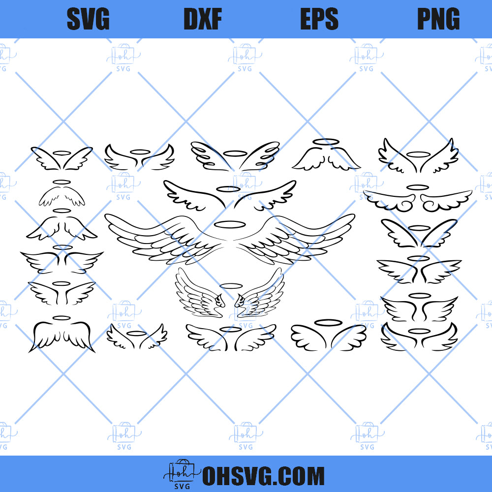 Angel Wings SVG, Angel SVG, Wings SVG, Hand Drawn Wings SVG