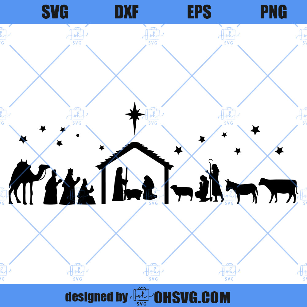 Nativity Scene SVG, Nativity SVG, Baby Jesus SVG, True Story SVG