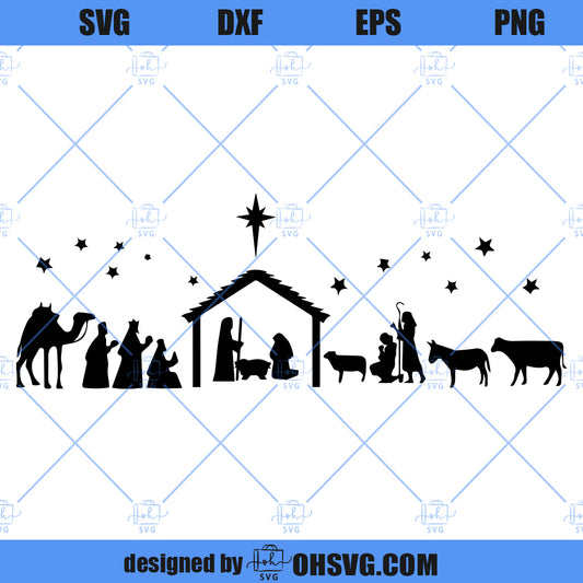Nativity Scene SVG, Nativity SVG, Baby Jesus SVG, True Story SVG