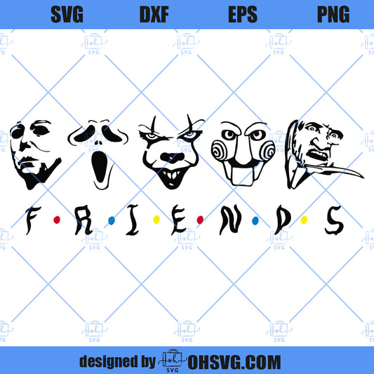 Halloween Horror Friends SVG, Horror Movie Killers SVG, Horror Squad SVG