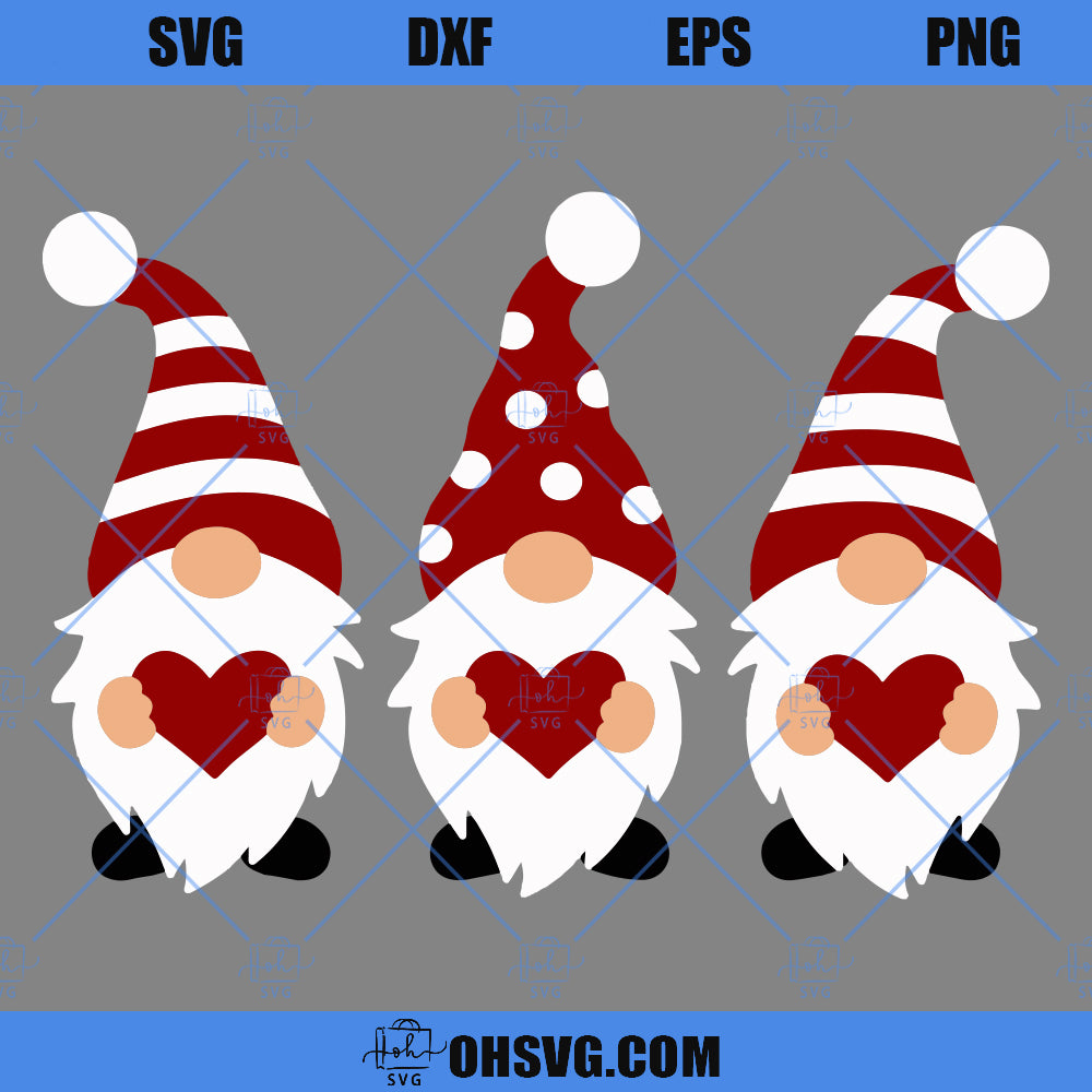 Gnomes With Hearts SVG, Valentines Gnomes SVG, Valentine’s Day SVG