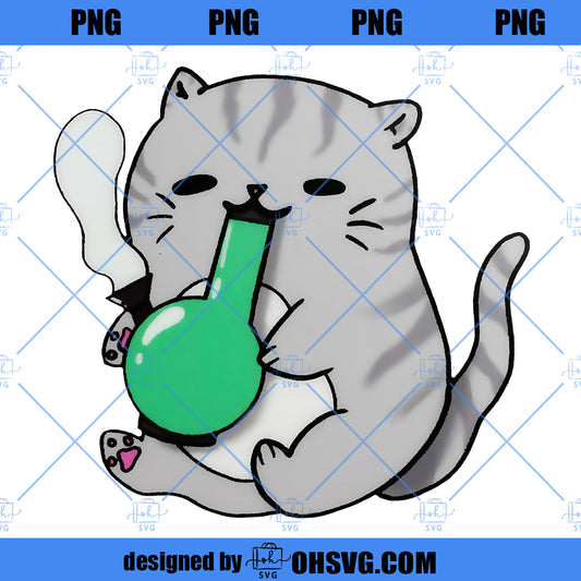 New Bong Cat SVG, Cat Smoke Weed SVG PNG DXF Cut Files For Cricut