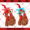 Chicken Bandanna And Glasses In Red and Blue SVG, Chicken SVG