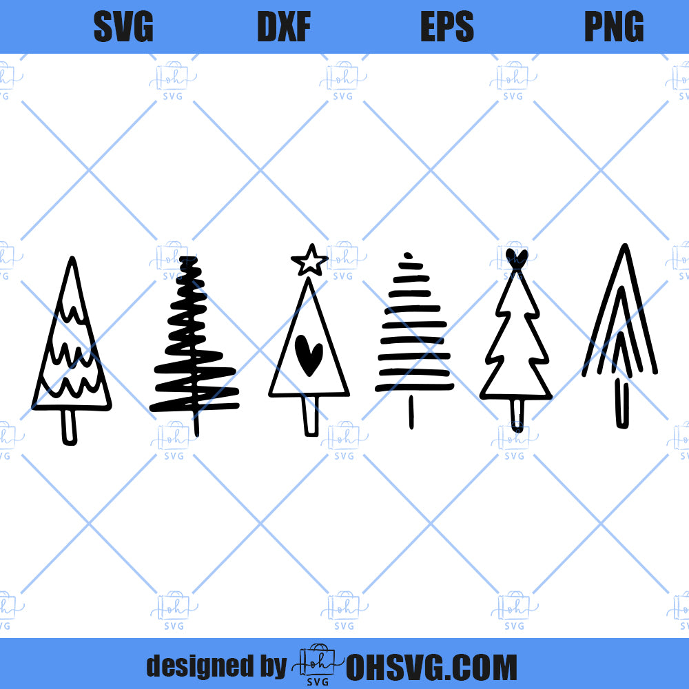 Christmas Tree SVG, Pine Hand Drawn SVG, Farmhouse Christmas SVG, Christmas In July SVG, Pine Tree SVG