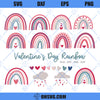 Valentines Day Rainbow SVG, Valentine SVG, Pink Boho Rainbow SVG